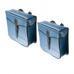 2 Traditional blue luggage carrier bag for bicycles, mopeds, mopeds