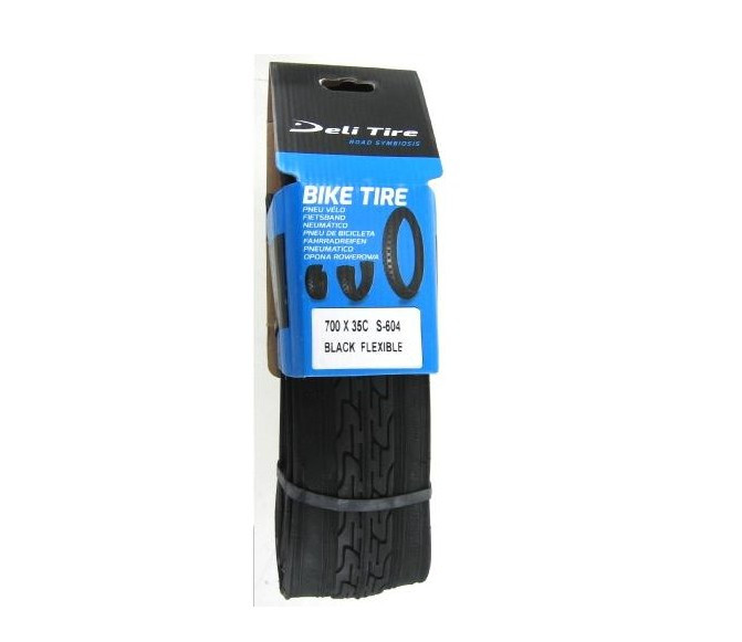 Pneu Deli Tire - 700 x 35C Flex noir tringle souple vélo vintage S - 604