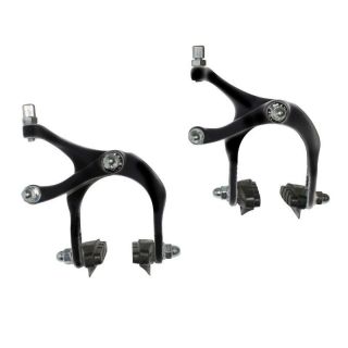 Pair of black brake calipers for 700C front and rear rims