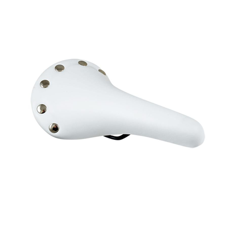Synthetic leather saddle white for vintage bike and fixie