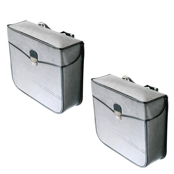 Vintage grey bicycle bags for rear rack Sporfabric