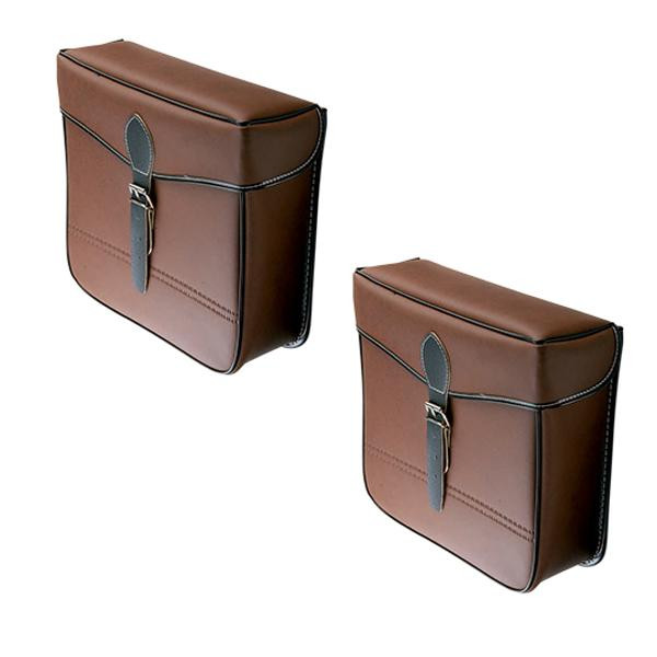 Sacoches marron fermeture à lanière  pour porte bagage arrière Sporfabric