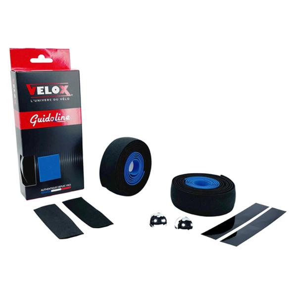 Guidoline Bicolor Bleu / Noir Maxi Cork Velox pour vélo ruban de cintre