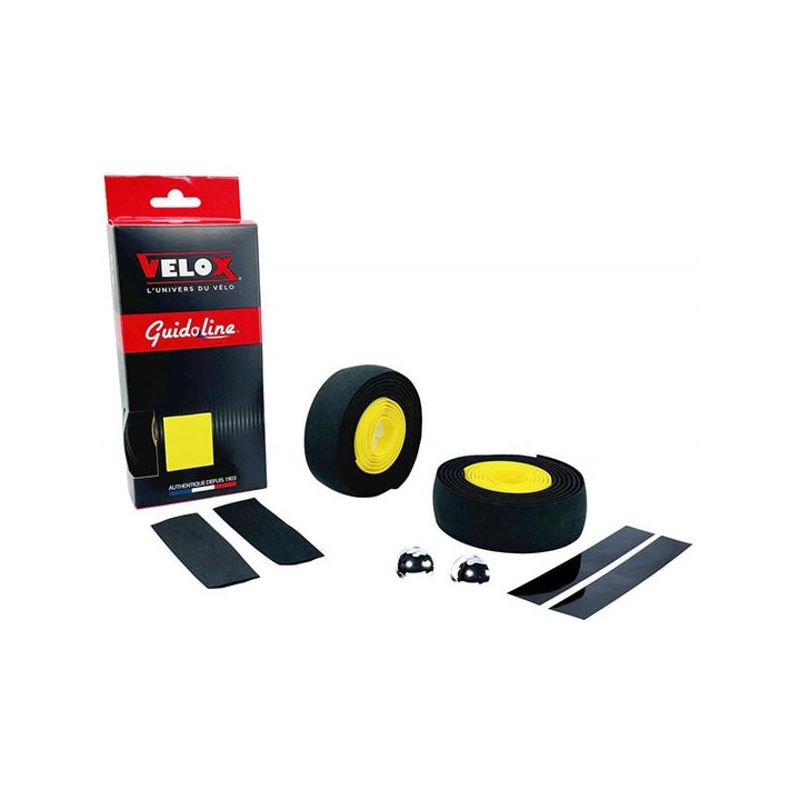 Guidoline Bicolor Jaune/Noir Maxi Cork Velox pour vélo ruban de cintre