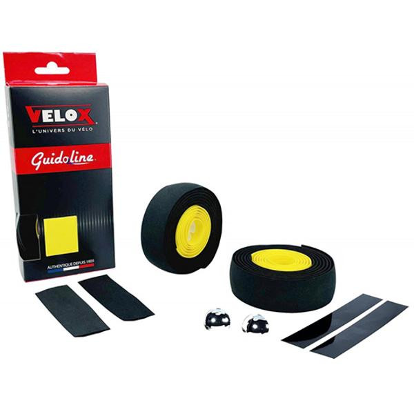 Guidoline Bicolor Jaune/Noir Maxi Cork Velox pour vélo ruban de cintre