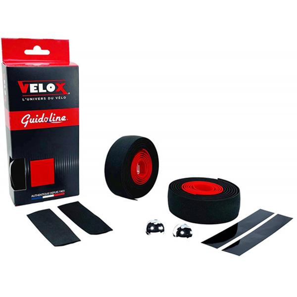 Guidoline Bicolor Rouge/Noir Maxi Cork Velox pour vélo ruban de cintre