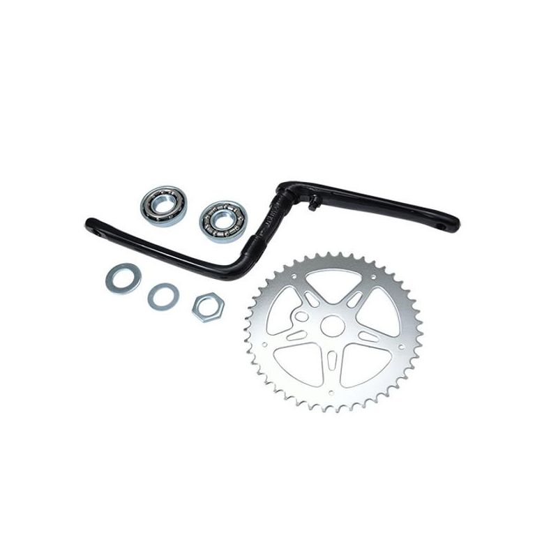 Pédalier BMX FAUBER – Manivelles Monobloc Acier, Plateau 44 Dents – Pour Pédales Filetage 1/2 – Compatible BMX, Vélo Street