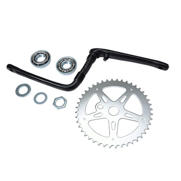 BMX silver one-piece crankset 44 teeth