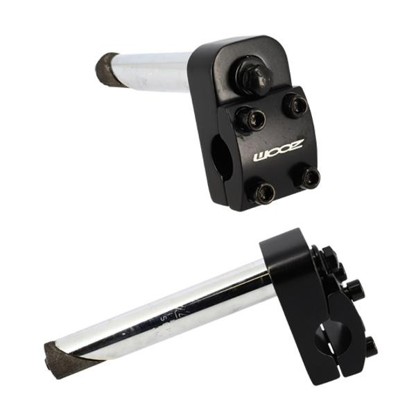 Potence BMX alu plongeur Ø 22.2 ouvrable fixation 4 vis noir (cintre 22.2)
