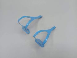 Blue toe clips for vintage bikes - new, old stock