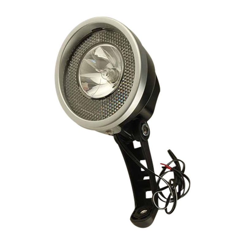 Halogen dynamo front light for bicycles