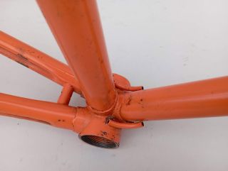 Orange bicycle racing frame Cycles Mulès vintage steel Vitus Huret Zeus large size