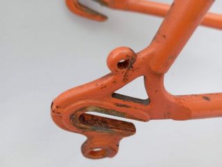 Orange bicycle racing frame Cycles Mulès vintage steel Vitus Huret Zeus large size