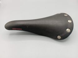 Selle Italia Daytona -  Selle noire en cuir velo vintage