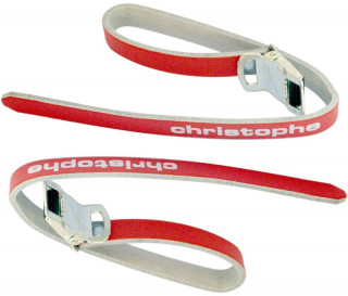 Christophe leather toe straps red