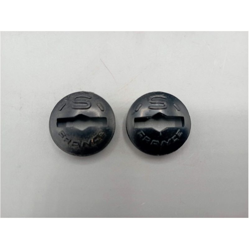 2 Stronglight 22 mm black plastic crankset caps