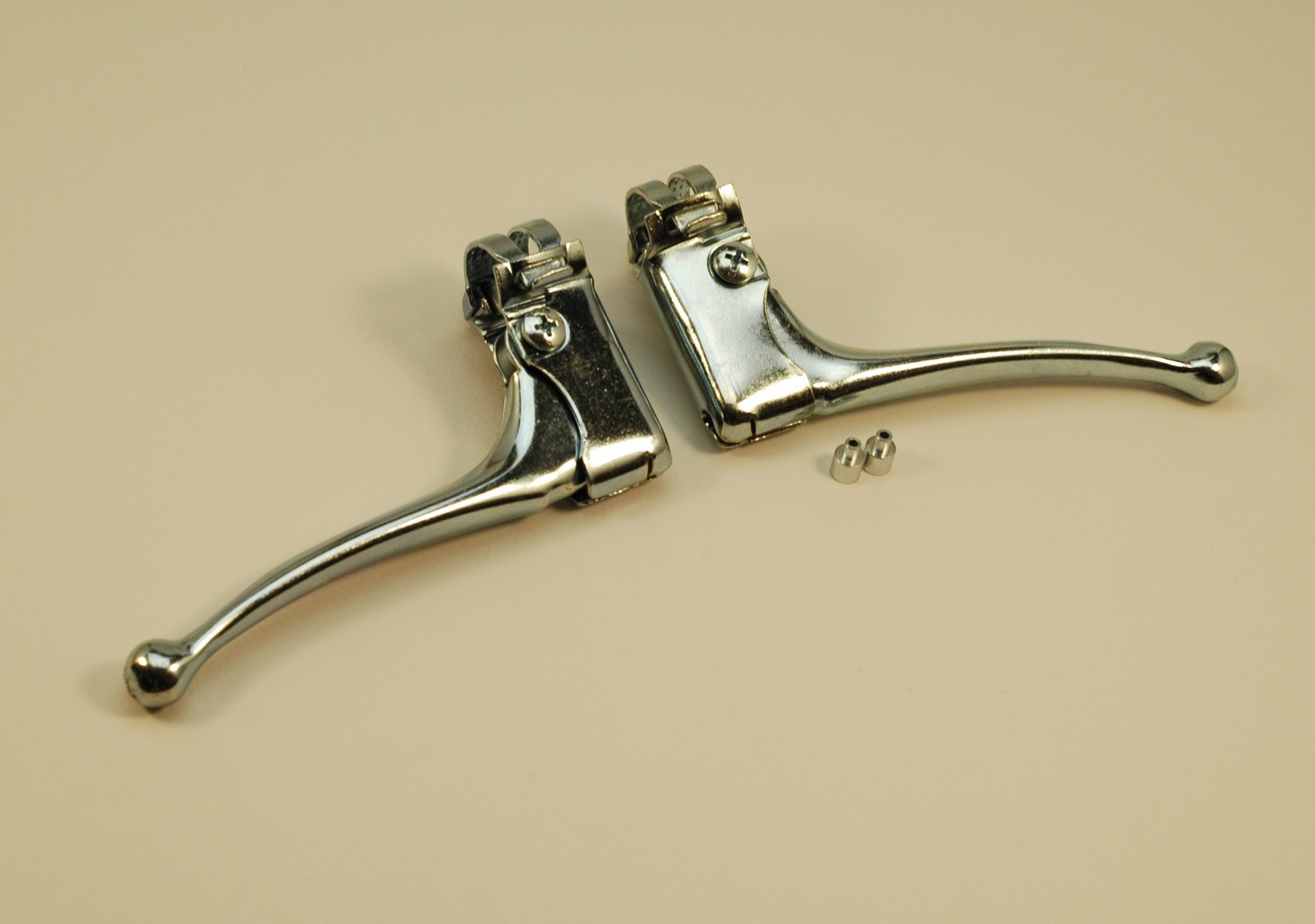 Brake levers in chromed steel for vintage bike