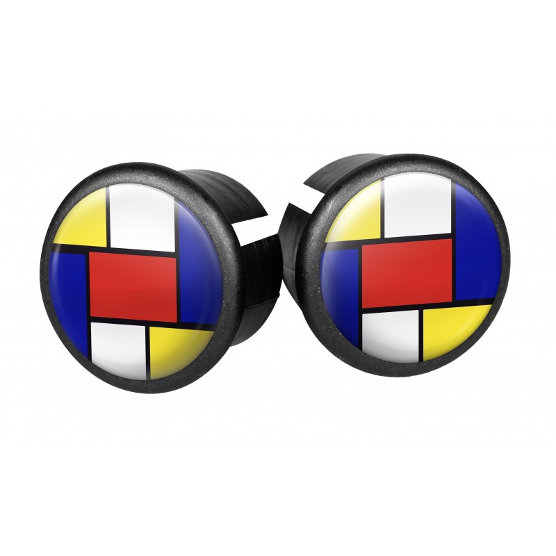 Bouchons embouts pour guidon VELOX ( Mondrian )