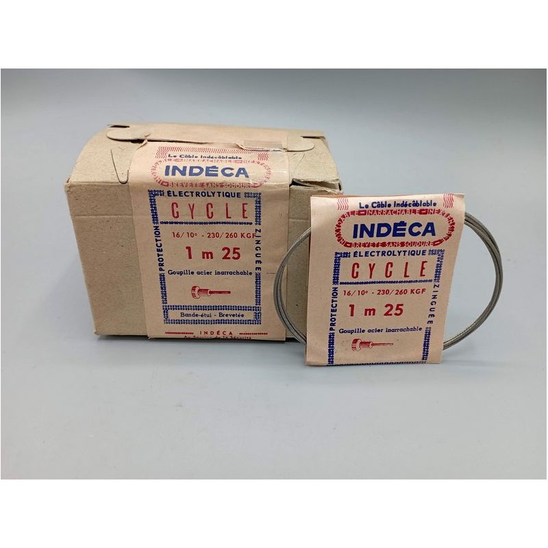 Old stock ! Box of 25 Indeca - Brake cable 1,25 m ø 16/10