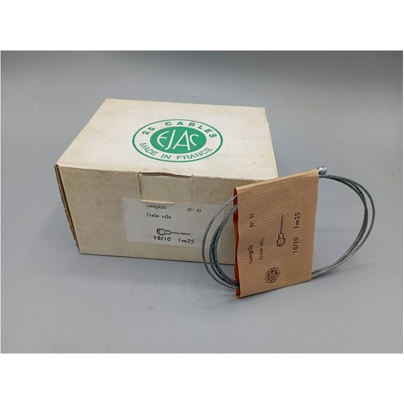 Ancien stock ! Boîte de 25 câbles de freins EJAC - 1,25 m ø 18/10