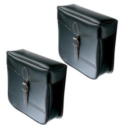 sacoches noires à lanières vélo vintage pour porte bagage arrière Sporfabric