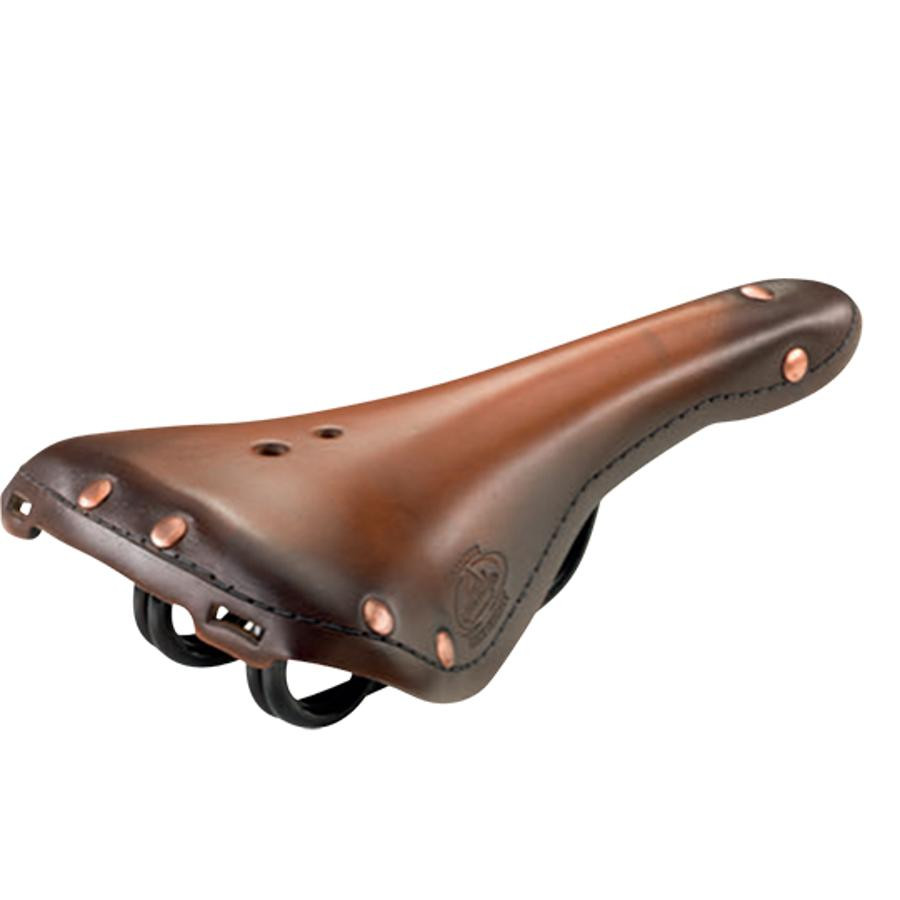 Leather sadlle for old bicycle Monte Grappa brown