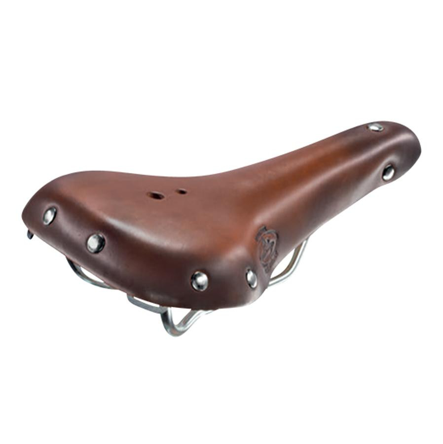 Leather sadlle for old bicycle road Monte Grappa brown