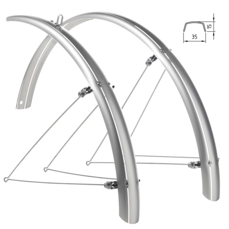 WAG Garde-boue garde boue en plastique argent 35 mm  28" 700C vintage tringle
