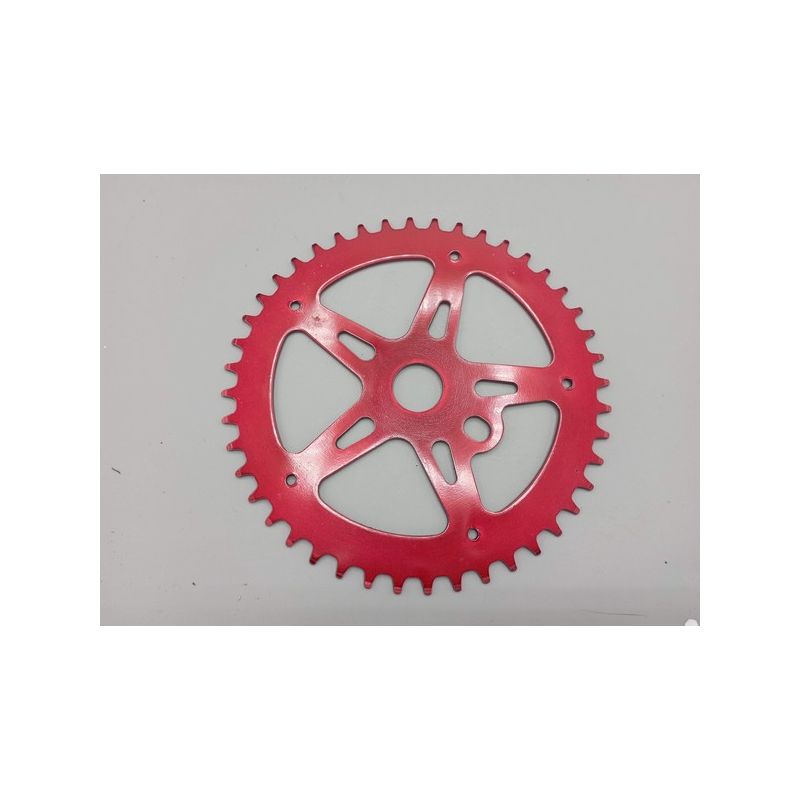 Couronne de BMX 44 dents en acier (couleur rouge) monobloc