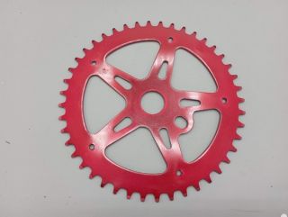 Couronne de BMX 44 dents en acier (couleur rouge) monobloc