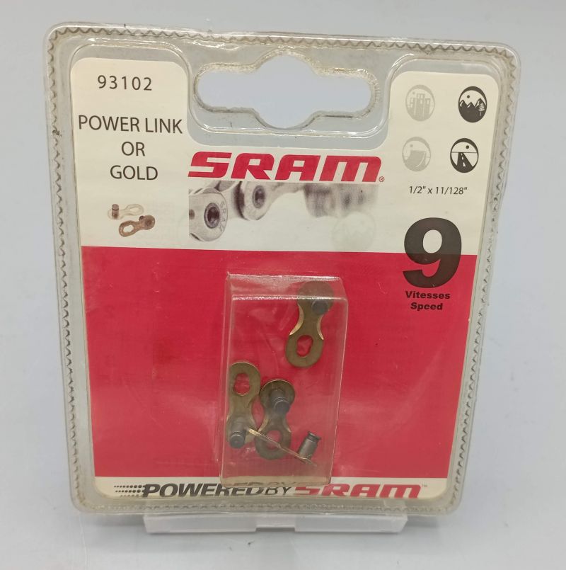 SRAM snap lock bike chain 9 speed vintage gold colour