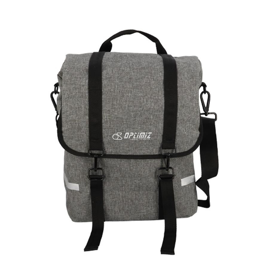 Grey 17-litre polyester bike carrier bag