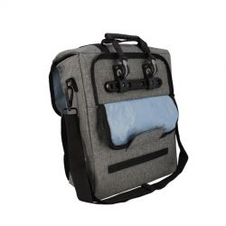 Grey 17-litre polyester bike carrier bag