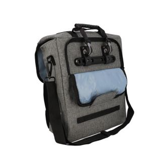Grey 17-litre polyester bike carrier bag