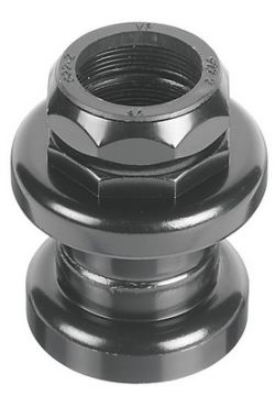 Jeu de direction noir en acier 1 1/8" vtt vtc avec filetage