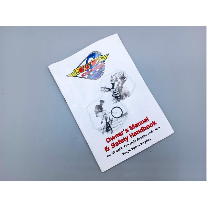GT Dyno - Instructions manual 1998 vintage retro bike