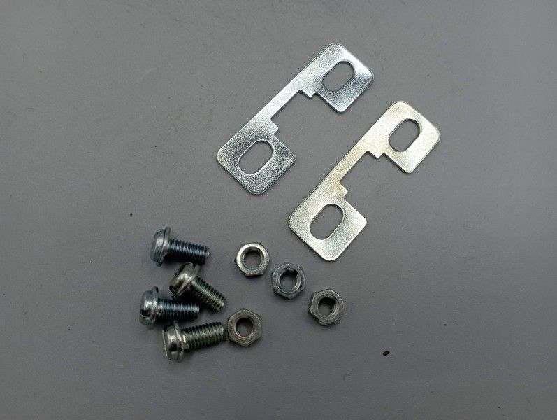 Plate and screws for steel toe clips