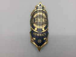 plaque vélo r simonot jussey émaillée cadre marque constructeur