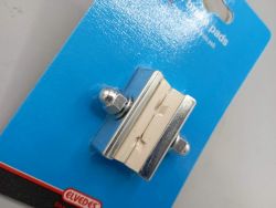 1 Pair of white caliper brake pads  for vintage bike 40 mm luxe