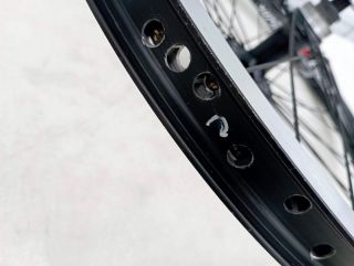 copy of BMX rear wheel with black aluminium hub