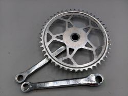 Crankset in chromed steel 46 teeth 170 mm