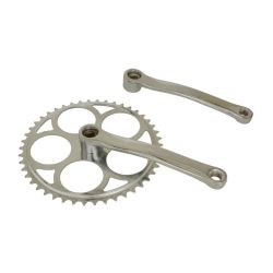 Crankset in chromed steel 46 teeth 170 mm