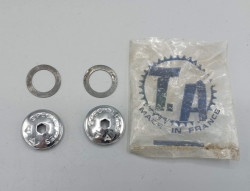 TA two dust caps for TA Specialites crankset chromed steel 23 mm black